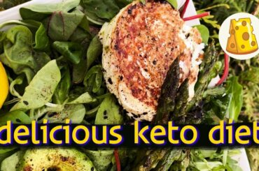 Healthy salad recipe. Delicious salad with asparagus and spinach. For keto diet