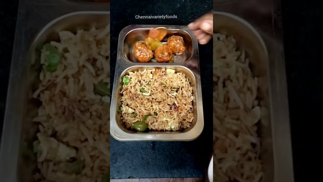 kids lunch box | Egg fried rice | veg manchurian | healthy snacks #shorts kids lunch box | Egg fried rice | veg manchurian | healthy snacks #shorts