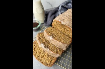 BANANA COFFEE LOAF (vegan, gluten free + lower in sugar)! #baking #cooking #recipe #healthy #shorts