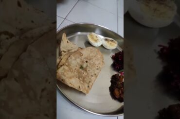 #day2 Healthy Lunch | chapathi, beetroot, jeeraaloo, boiled egg, cucumber raita|#shorts #dietfood