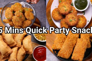15 Mins Quick & Easy Budget Party Starter Snacks Recipes | 4 Must-Try Crisp Party Finger Food Ideas