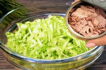 Do you have zucchini and canned tuna at home? Cheap and healthy dinner recipe! Tasty and quick!