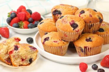 Triple Berry Muffins | Quick & Easy Make-Ahead Breakfast Recipe