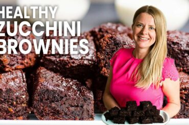 HEALTHY ZUCCHINI BROWNIES | easy one bowl recipe, fudgy too!