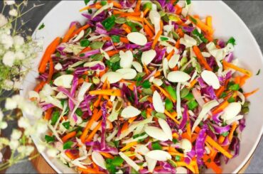 The best coleslaw salad with nuts to lose weight _ healthy coleslaw recipe with nuts