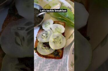 Green sandwich with veggies from garden #shorts #healthy #sandwhich