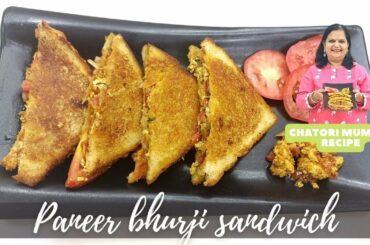 Sandwich recipe - Paneer bhurji sandwich | healthy sandwich recipe.