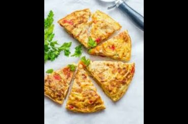 Potato Omelette is a simply healthy, easy and lazy morning breakfast recipe with just 2 ingredients!