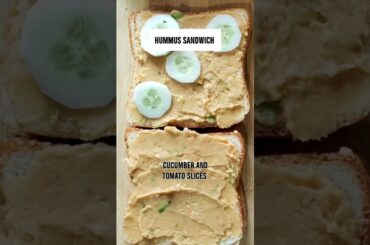 EASY RECIPE OF HUMMUS SANDWICH - QUICK AND HEALTHY OPTION FOR BREAKFAST OR POST WORKOUT MEAL #shorts