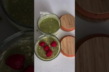Matcha Raspberry Overnight Oats | Healthy Ravibro | #shorts #youtubeshorts #short