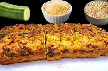 Take oats and 1 zucchini, and make this easy bread! Healthy and fast zucchini bread recipe!