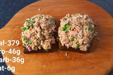 Meal To Get Shredded + Muscle Tuna  Sandwich Low Calorie Healthy Eating