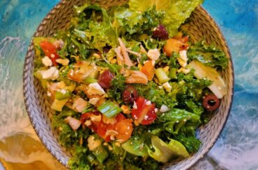 Healthy Chicken Feta Cheese Salad Recipe #healthysalad #salad #chickensalad #fetacheese #yum