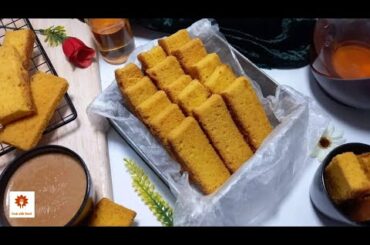 Dry Cake Recipe | Tea Time Healthy Snacks | Food Aesthetic | Bakery Style Cake Rusk | #satisfying