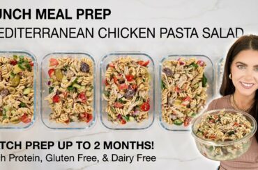 Meal Prep Your Lunch in 30 Minutes with this Mediterranean Chicken Pasta Salad | Healthy Lunch Ideas