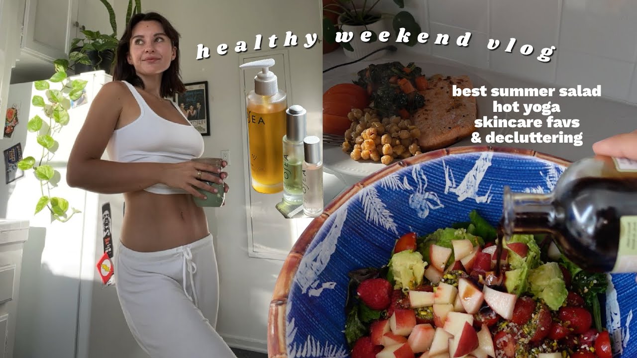 best summer salad recipe, hot yoga, decluttering my pantry, & skincare favs | healthy weekend vlog best summer salad recipe, hot yoga, decluttering my pantry, & skincare favs | healthy weekend vlog