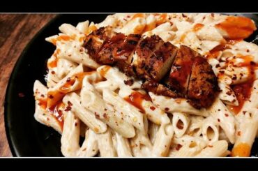 Herb chicken breast with white cheesee pasta recipe #chicken #pasta #healthy meal
