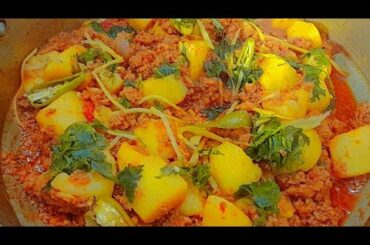 Dhaba Style Aloo Qeema | Aloo Keema Recipe | Super Quick and Tasty Keema Aloo Recipe | #easyrecipe