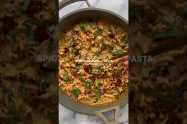 SUPER EASY SPICY MOZZARELLA & CHICKEN PASTA - Easy & Healthy Dinner Recipe