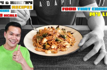 Healthy Dinner Recipes - Honey Chicken & Shrimp Noodles Recipe Using Spaghetti. Fast & Easy Recipes