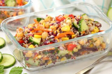 Protein Packed Rainbow Salad | Healthy Lunch Meal Prep Idea