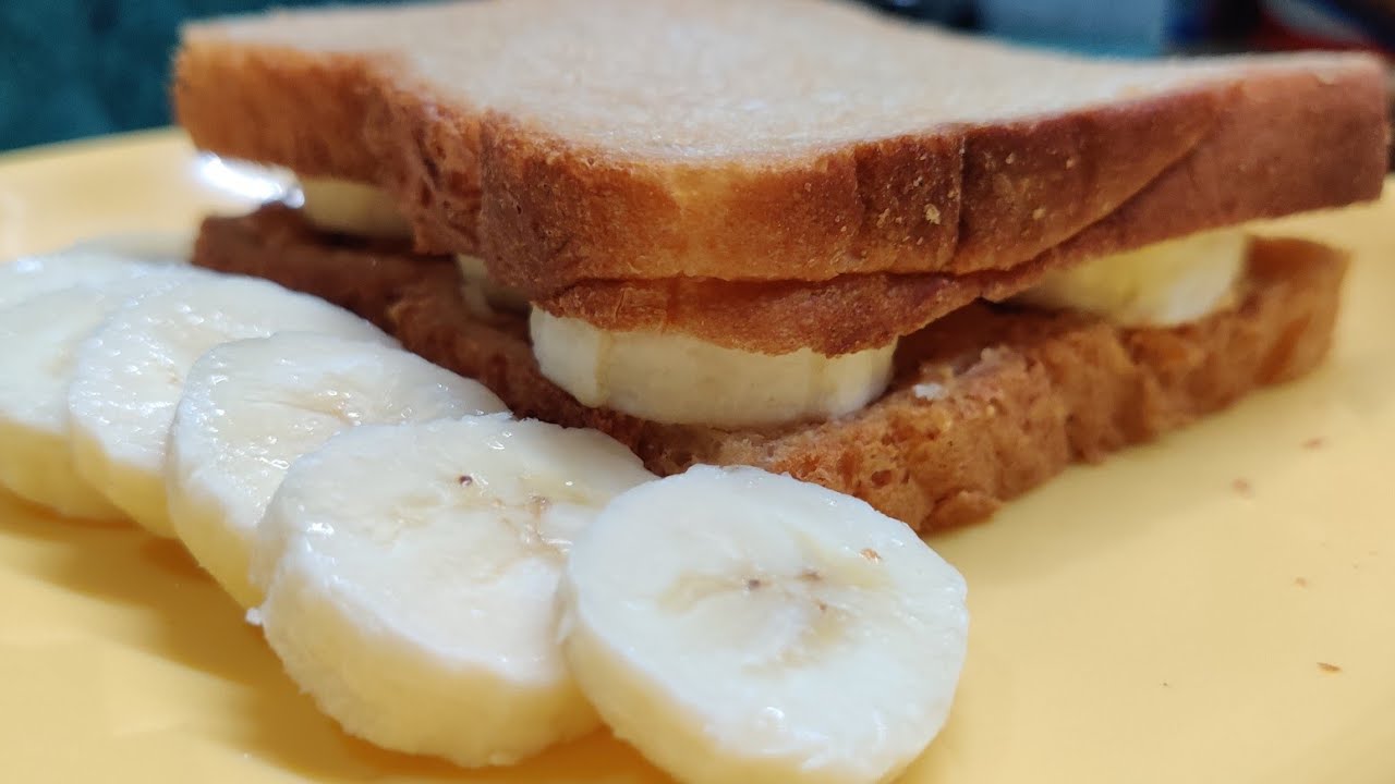 Healthy and Easy Banana Peanut Butter Sandwich Recipe #shorts Healthy and Easy Banana Peanut Butter Sandwich Recipe #shorts