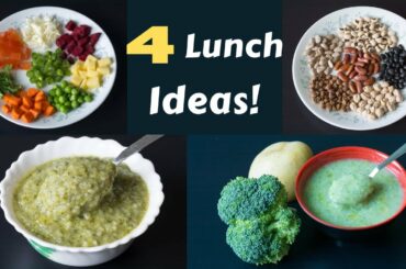 Lunch Ideas | 4 Healthy & Nutritious Lunch Ideas for 7M+ Babies | Vegetarian Lunch Recipes 4 Babies