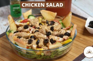 Chicken Salad Recipe Tossed with Tahini Dressing-A Low-Calorie,Healthy Version of Your Favorite Meal