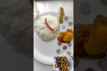 healthy lunch for today/ egg curry / small fish fry/