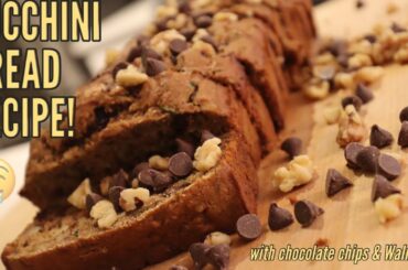 Easy Healthy Recipe - Zucchini Bread with Chocolate Chips and Walnuts