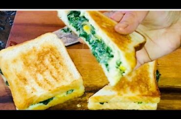 Spinach & Corn Sandwich / Healthy Sandwich recipe /