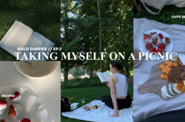 SOLO DIARIES ep.2 // taking myself on a picnic (snack recipes, reading, aesthetic)