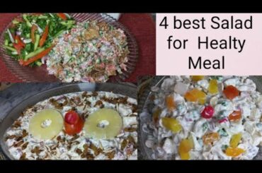 4 best Salad for Healty Meal // 4 Healthy Salad Recipes // Cooking by Aneela.