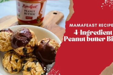 4-Ingredient Peanut Butter Bites | Quick bites | Easy Snack recipes | Healthy Snack Recipes |