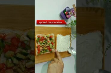 Easy Bread Sandwich | Healthy Breakfast #veg#sandwich#bread#quick#easy#lunchbox#egg#mayo#shorts