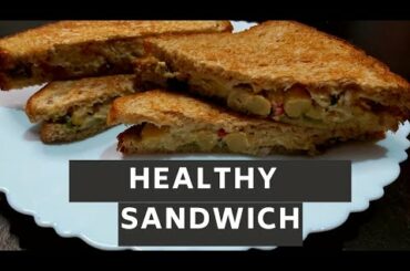 High Protein Veg Sandwich Recipe - Healthy Sandwich For Weight Loss - Chana/Chickpea