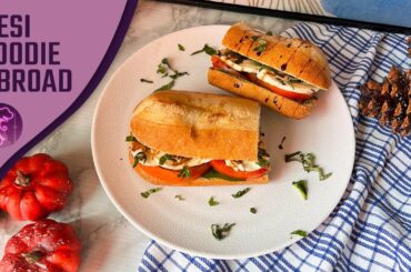 Easy Caprese Sandwich Recipe with Basil and Pesto - A Healthy Classic Italian Vegetarian Sub