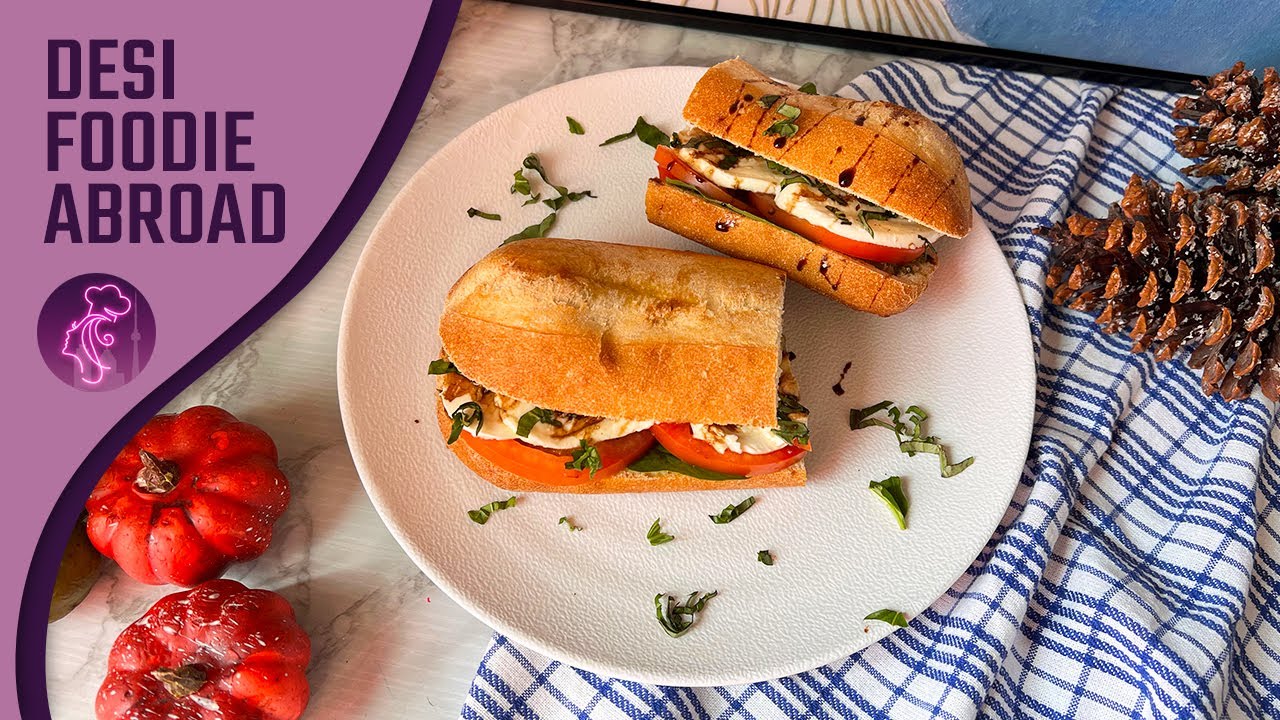 Easy Caprese Sandwich Recipe with Basil and Pesto – A Healthy Classic Italian Vegetarian Sub Easy Caprese Sandwich Recipe with Basil and Pesto - A Healthy Classic Italian Vegetarian Sub