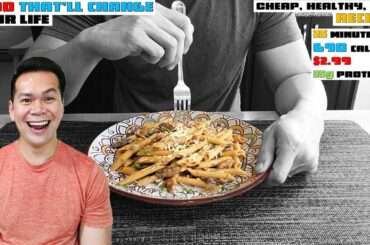 Easy & Healthy Dinner Recipe - Creamy Chicken & Mushroom Marsala Pasta. Easy Recipes for Dinner