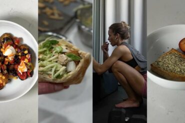 SAVORY HEALTHY MEALS + SNACKS I ATE | loaded toast, potato bites, sausage wrap | Jaclyn Wood