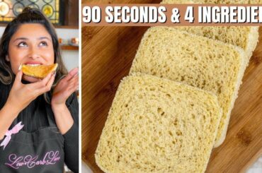 I MADE A 4 INGREDIENT BREAD IN 90 SECONDS! TWO CARB KETO BREAD RECIPE!