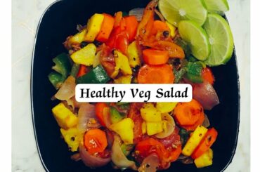 Salad Recipe | Quick & Easy | Healthy Salad Recipe | Veg Salad  Recipe -Zucchini, Carrot & Capsicum