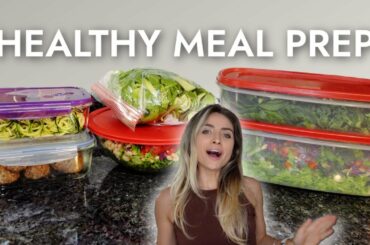 HEALTHY MEAL PREP FOR THE WEEK! Huge Salads, Tofu Meatballs and Zucchini Noodles!