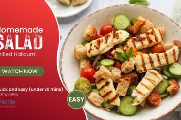 Homemade Summer Salad with Grilled Halloumi Recipe | Healthy Recipes