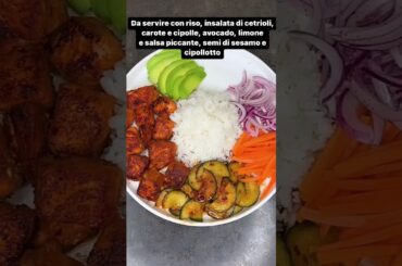 Healthy lunch, salmon bowl with rice, cucumber, carrots and spicy Mayo #shorts