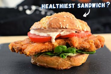 The BEST Low Calorie Chicken Sandwich I've ever made (all from scratch)