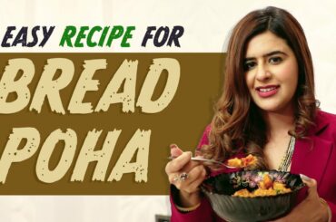Healthy Snack Recipe | Low Calories Bread Poha | Disha Sethi