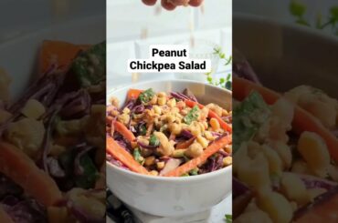 Chickpea Salad with Peanut Sauce Dressing #recipes #chickpeas