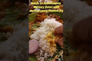 Military Hotel Meals Eating challenge with Mutton Curry & Prawns fry #shorts