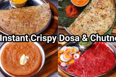 4 Instant Crispy & Easy Instant Dosa Recipe for Morning Breakfast | Healthy Instant Vegetable Dosa